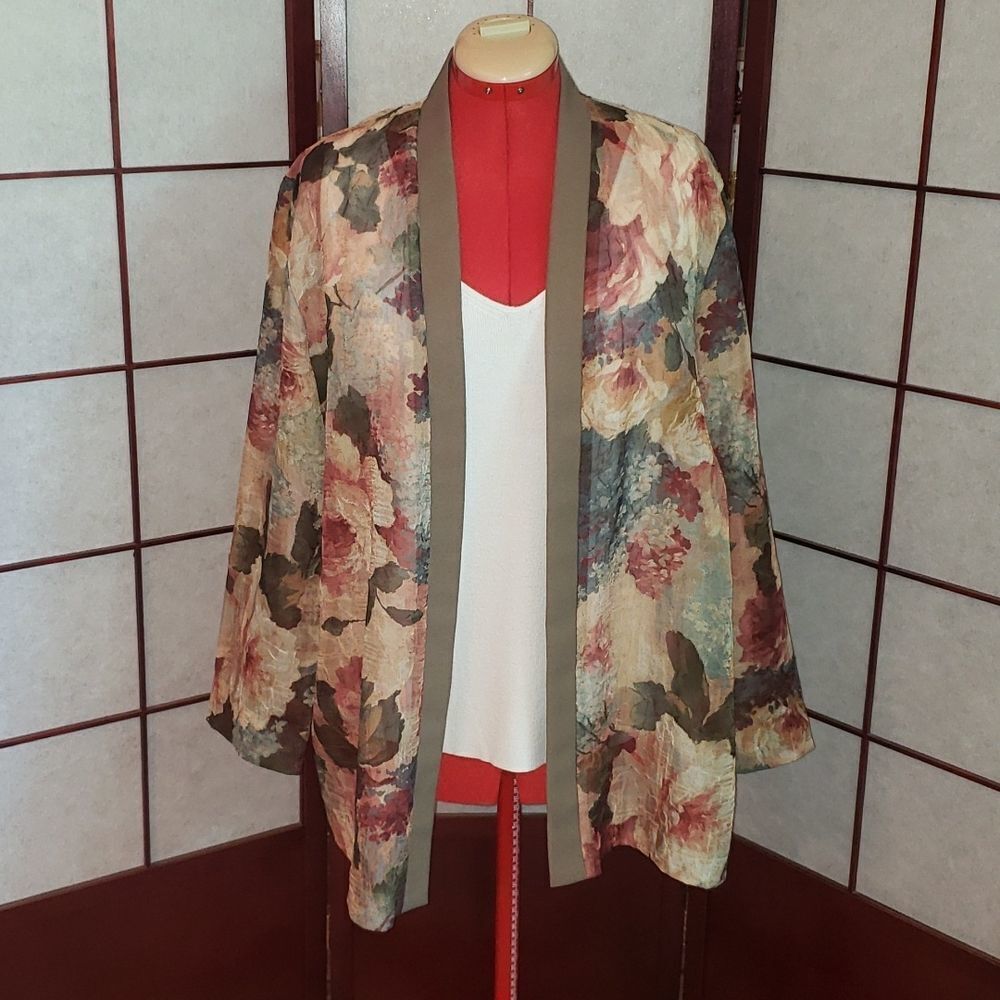 Pride & Joy Open-faced Floral Transparent Cardigan